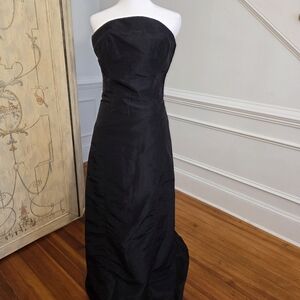 ABS Allen Schwartz Black Strapless Prom Dress